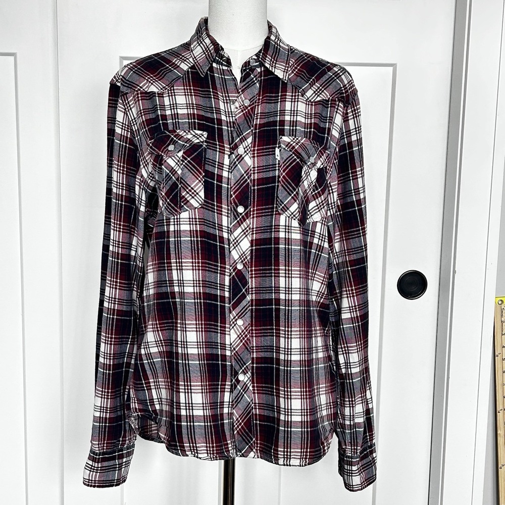 Levi's Pearl Snapโ Red/Blue Plaid Button Up -Women's MED-Country Concert Ready!